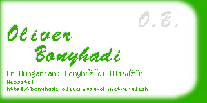 oliver bonyhadi business card